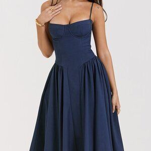House of CB - Samaria French navy corset sundress - L+ and Regular Cup